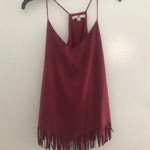Ya Los Angeles Tops - Maroon Fringe Top Ya Los Angeles Tops - Maroon Fringe Top
